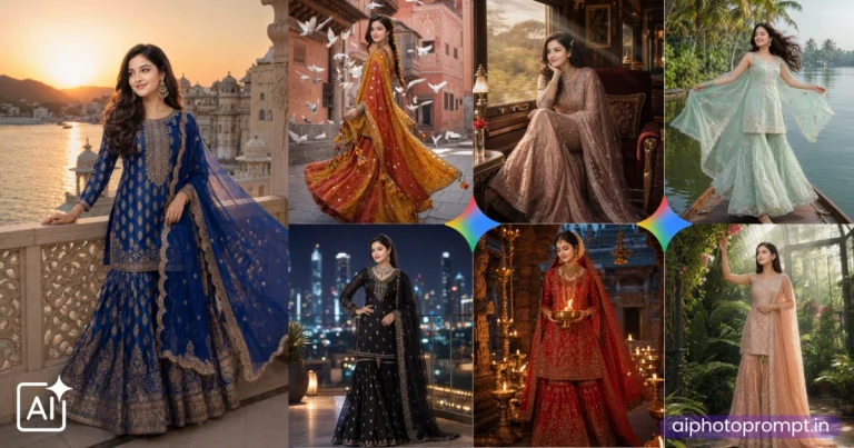 Gemini & ChatGPT AI Photo Prompt for Girls in Sharara