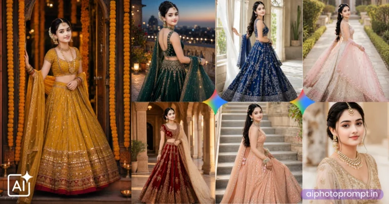 Luxury Lehenga AI Photo Prompt for Girls, Copy Paste Ready